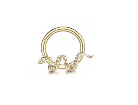 Segmento aço cirúrgico 8mm, PVD gold. Daith.