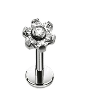Labret titânio flor 8mm ( flor 6mm) rosca interna
