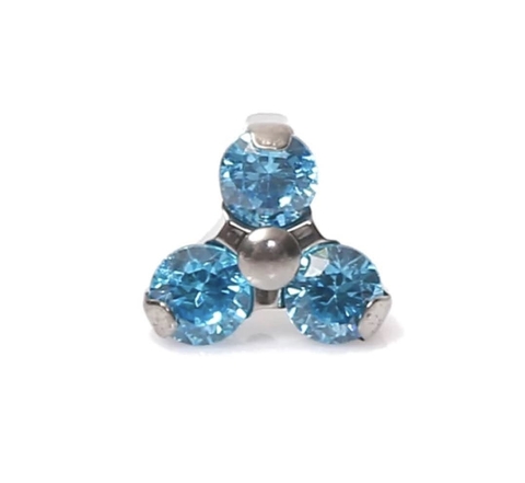 Labret titânio zircônia azul claro (8mm)