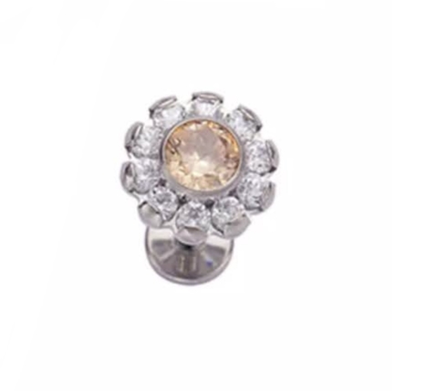 Labret titânio zircônia champanhe 8mm.