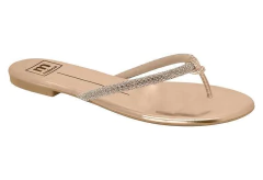 CHINELO DE DEDO COM STRASS FEMININO MOLECA - 5557103