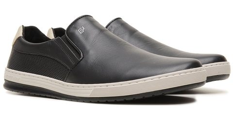 SAPATENIS SLIP ON MASCULINO EM COURO FREEWAY - TRACK