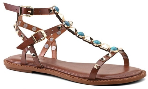 SANDALIA RASTEIRA DOCE MACA COM PEDRARIA - D230TT