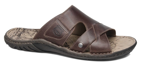 SANDALIA SLIDE MASCULINO EM COURO FREEWAY - AGAVE4