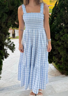 Vestido Paula (vichy grande azul bebê) na internet