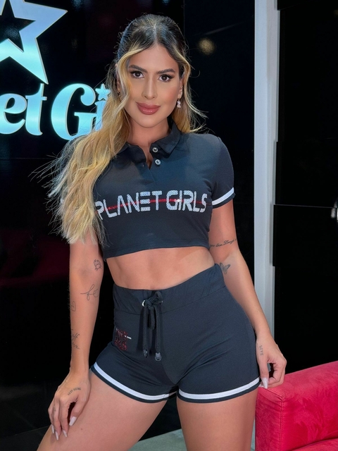 Conjunto shorts e cropped polo Planet