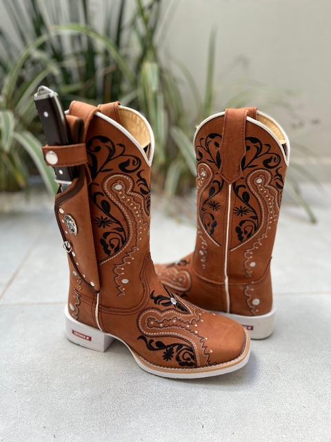 KIT TEXANA TRIBAL PRETO COURO HORSE TELHA + BAINHA + FACA - comprar online