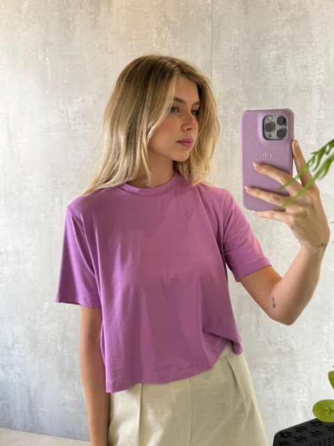 T-SHIRT NEW BASIC CARECA CROPPED ROSA FLORAL