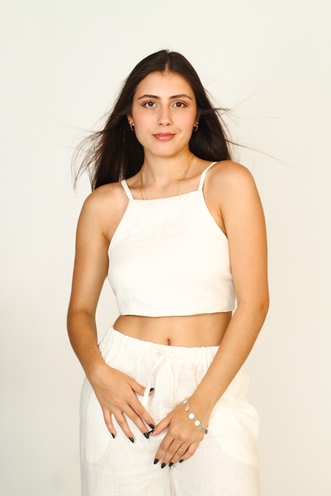 CROPPED SANCHO 100% LINHO