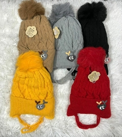 Touca infantil Unisex Inverno com Pompom