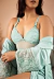 Kit Baby Doll Slim Line + Robe Slim Line Detalhes em Renda Aquamarine | SRA1 na internet
