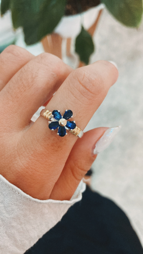 ANILLO FLOR AZUL
