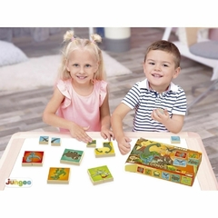 Imagem do JUNGES - QUEBRA-CABEÇA DE BLOCOS EM MADEIRA - DINOS