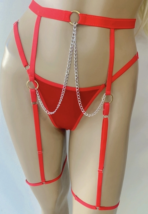 Cinta Liga com Calcinha Vermelha - comprar online