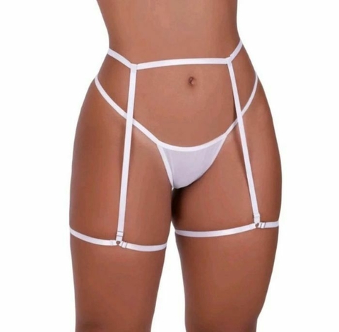 Cinta Liga + Calcinha Juliana Regulavel Branca - comprar online