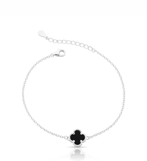 Pulseira trevo ônix