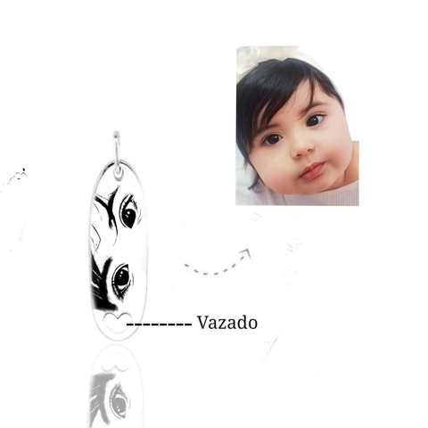 Colar oval personalizado olhar