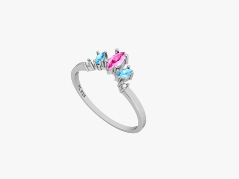 Anel coroa de zirconias princesa