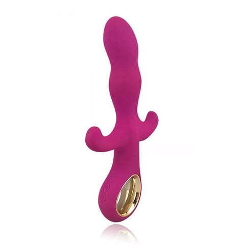 Vibrador Luxuoso Com Tripla Estimulação Recarregável com 10 Vibrações e À Prova D’água
