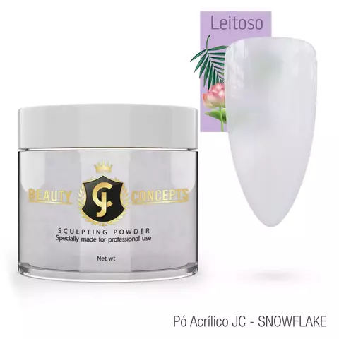 Pó Acrílico Snowflake JC Beauty Concepts 40g - (Branco Leitoso)