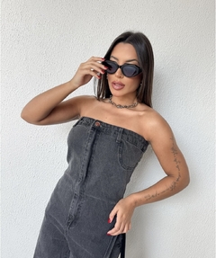 MACACÃO JEANS GRAFITE - comprar online