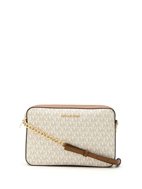 Bolsa Crossbody Michael Kors Jet Set Logo Vanilla