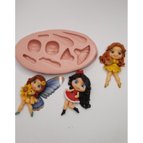 Moldes Silicone menina Carol Sandra Moldes Revend. autoriz Princesa-Princesinha-boneca-bonecas