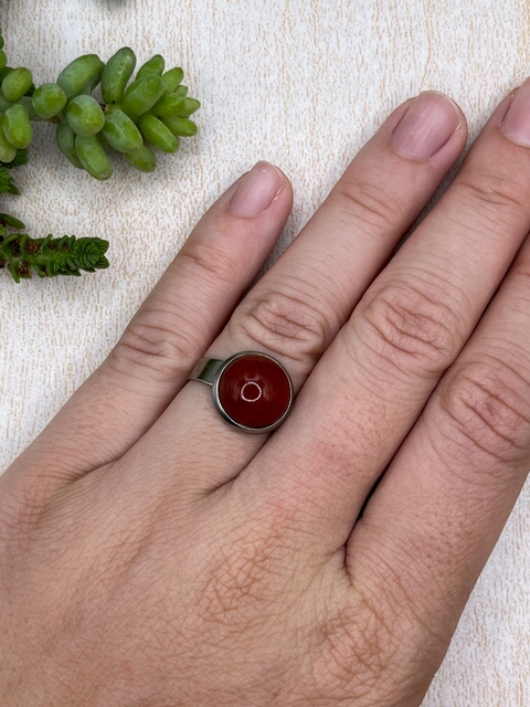 Anel ágata vermelha