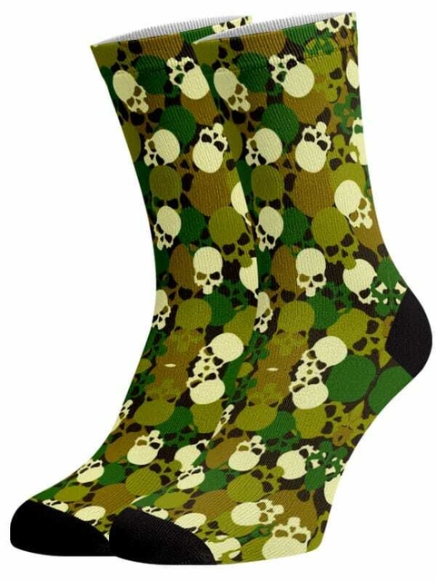 Meia Divertida e Colorida - Caveira Ossos Camuflagem - comprar online