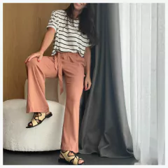 Pantalon Lino LORET - Tostado en internet