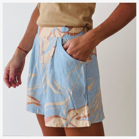 Short lino MORA Celeste