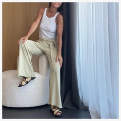 Pantalon Lino LORET - Oliva - comprar online