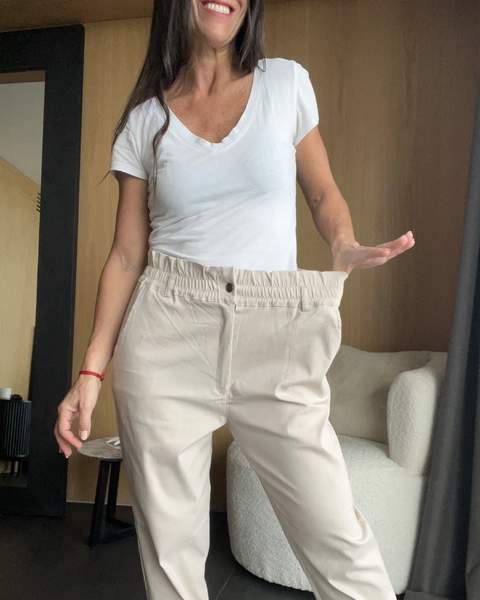 Pantalón slouchy TIANA - beige - - comprar online