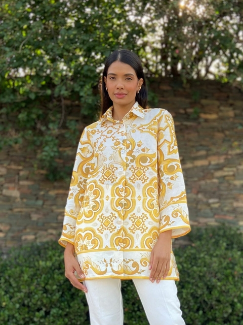 CAMISÃO MALÁSIA AMARELO - LINHO