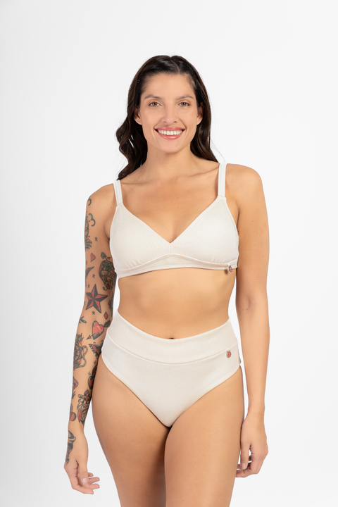 Corpiño Texturado con base y frunce en el bajo busto - 4015 Pristine