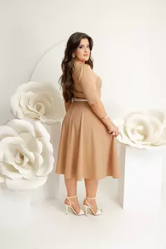 VESTIDO GLEICE COM LAÇO -MALHA CANELADA - loja online