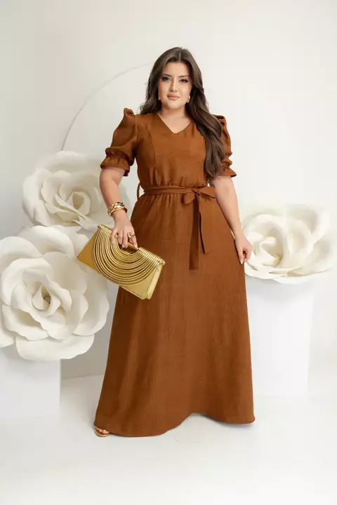 VESTIDO KAROL LONGO - DUNA LINHO - comprar online