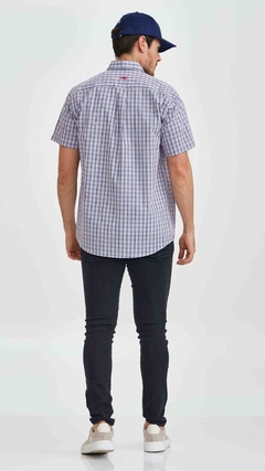 CAMISA TXC MASCULINA MANGA CURTA TRICOLINE BORDADA XADREZ - SELARIA GUIMARÃES