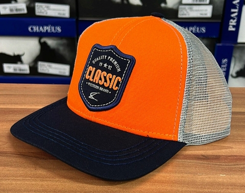 BONÉ CLASSIC ORIGINAL LARANJA E MARINHO WESTERN BRAND