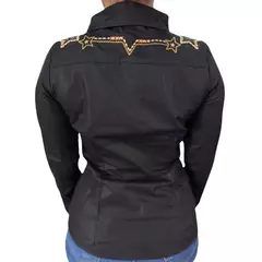 CAMISETE MINUTY FEMININA PRETA BORDADO ESTRELA E STRASS na internet