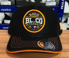 BONÉ BLACK BULLS PRETO COM LARANJA BORDADO BANDEIRA TEXAS - comprar online