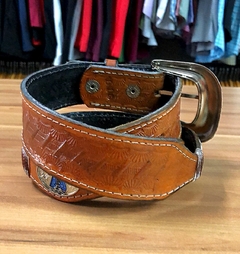 CINTO COUNTRY UNISSEX MARROM APLIQUE NOSSA SENHORA APARECIDA - comprar online