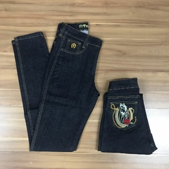 CALÇA FEMININA SKINNY BORDADO CAVALO FERRADURA E FLOR TROTÃO - SELARIA GUIMARÃES