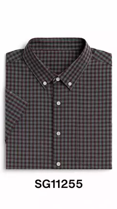 CAMISA MASCULINA XADREZ MANGA CURTA 100% ALGODÃO - SELARIA GUIMARÃES