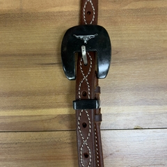 CABEÇADA 1 ORELHA IMPORTADA TOP EQUINE COURO NOBRE LONGHORN - SELARIA GUIMARÃES