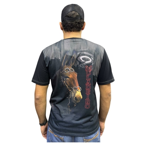 CAMISA OITO SEGUNDOS MASCULINA PRETA MULADEIRO