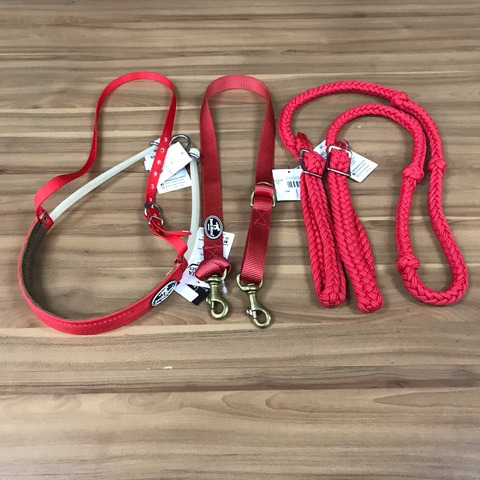 KIT GAMARRA CABO DE GAMARRA E RÉDEA BOOTS HORSE VERMELHO