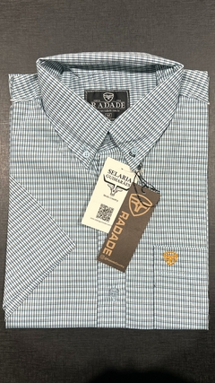 CAMISA RADADE MANGA CURTA XADREZ AZUL BEBÊ MARINHO BRANCO