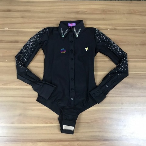 BODY MAVOLLE PROTEÇÃO UV STRASS TECNOLOGIA ESPORTIVA PRETO