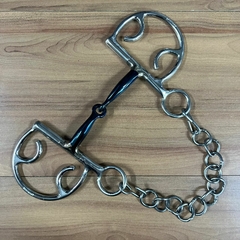 FREIO BRIDÃO LAOMAAN "ESPANHOL" 1/2 LISO INOX BOCAL FERRO - comprar online